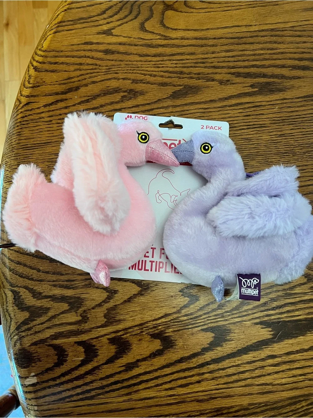 Plush Pink & Purple Bird Dog Toys - 2 Pack